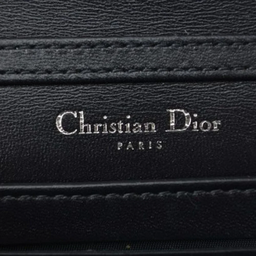 Christian Dior Chain Pouch Chain Mini Wallet Patent Leather